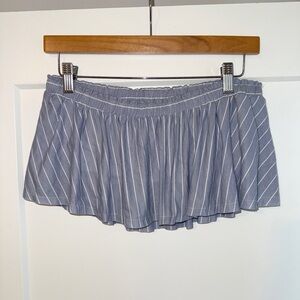 Sage Blue and White Striped Crop Top